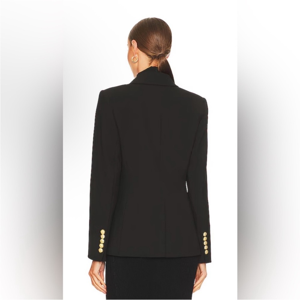 Veronica Beard Miller Dickey Jacket Black Double-Breasted with Gold Buttons - Picture 4 of 13